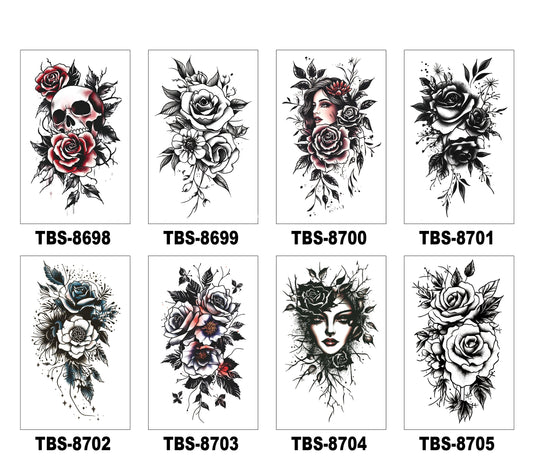 8 Sheets Art Waterproof Half Arm Temporary Tatto