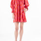 Ruffle Neck Puffy Sleeves Dress
