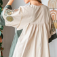 Beige Embroidery Patch Dress