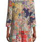 Intricate Floral Collage Decorates Button Shirtdress