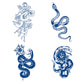 8 Sheets Semi Permanent Snake Tattoos Stickers