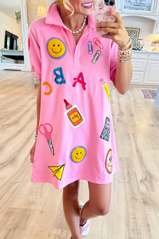 Pink School Days Sticker Dress