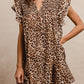 Leopard Ruffle Sleeve Pocket Dress