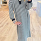 Striped Knit Pocket Long Dress