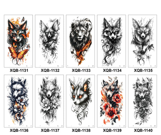 10 Sheets Art Waterproof Half Arm Temporary Tatto