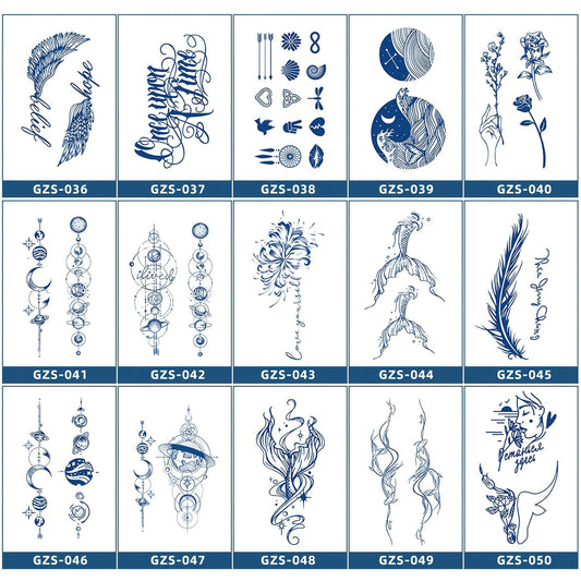 15 Sheets Cool Art Large Semi-Permanent Tattoo Stickers