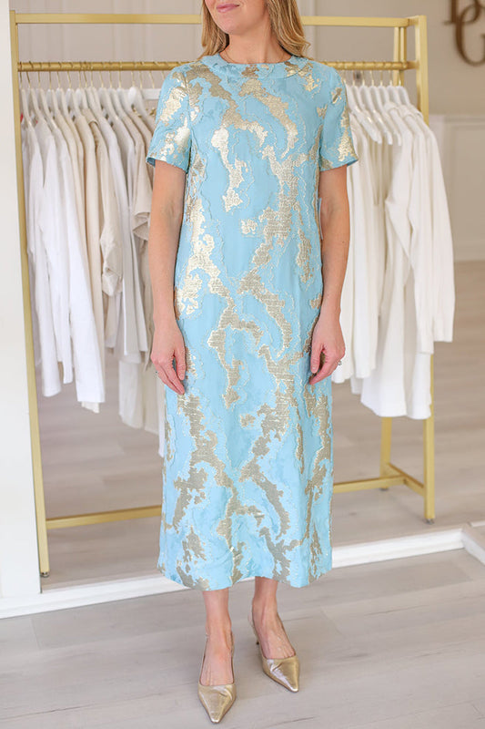 Zipper In Back Midi-Length Dress