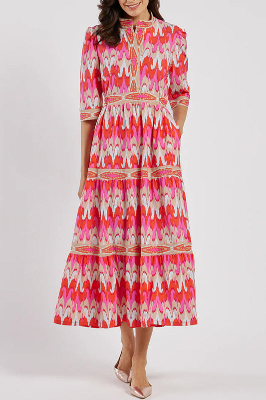 Candy Pockets Contrasting Tiers Maxi Dress