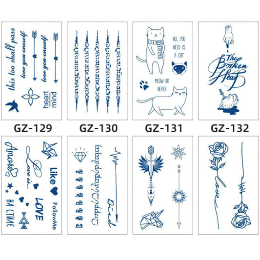 8 Sheets Semi-Permanent Tattoo Half Arm (18*11CM)