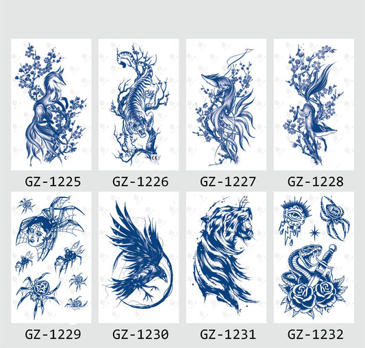 8 Sheets Semi-Permanent Tattoo Half Arm (18*11CM)