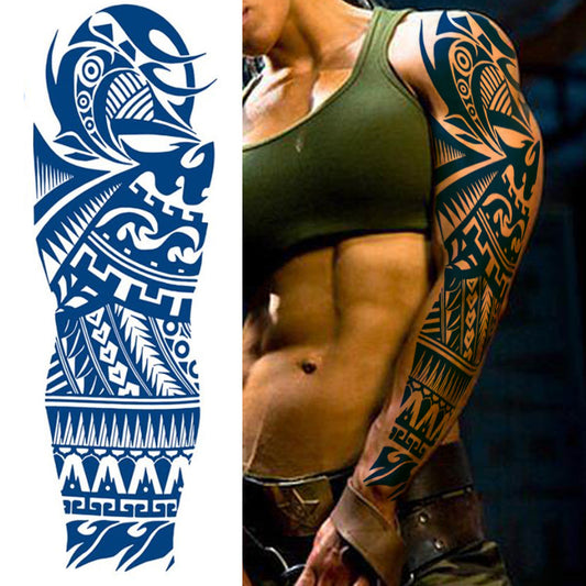Metalic Tribe Semi Permanent Full Arm Sleeves Tattoo Lasts 15 Days