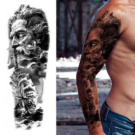 Viking Sail Full Arm Sleeves Temporary Tattoos 17x48cm