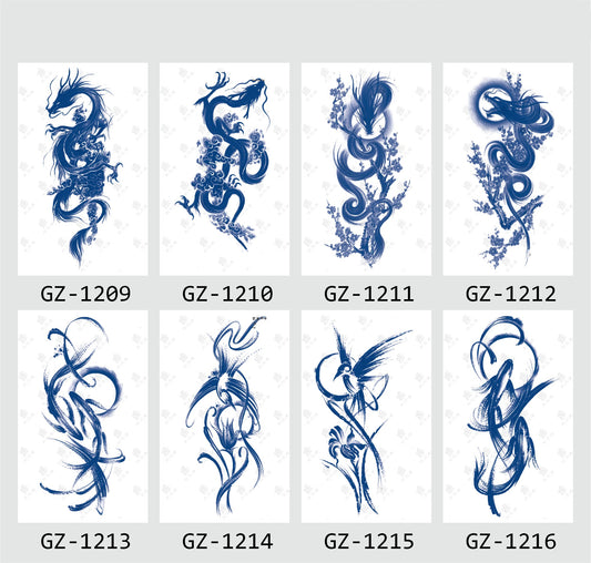 8 Sheets Semi-Permanent Tattoo Half Arm (18*11CM)