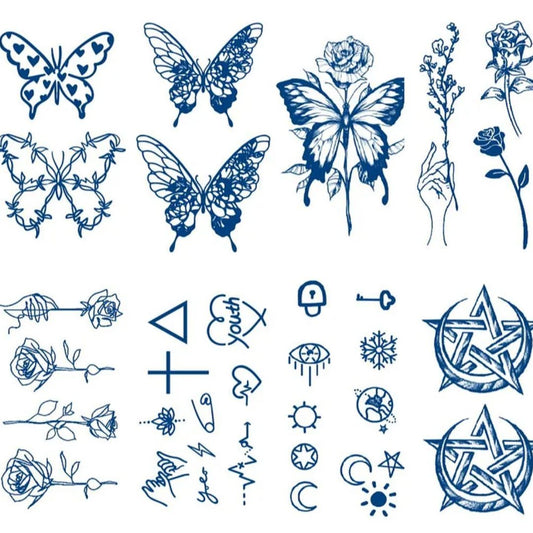 8 Sheets Semi-Permanent Small Tattoo Stickers