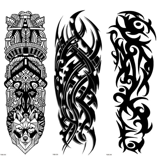 3 Sheets Totem Tribe Tribal Full Arm Sleeves