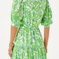 Pleated Hem Floral Dress