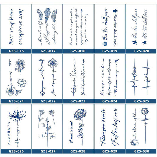 15 Sheets Cool Art Large Semi-Permanent Tattoo Stickers