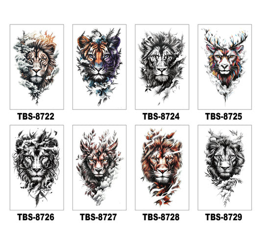 8 Sheets Art Waterproof Half Arm Temporary Tatto