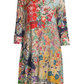 Intricate Floral Collage Decorates Button Shirtdress
