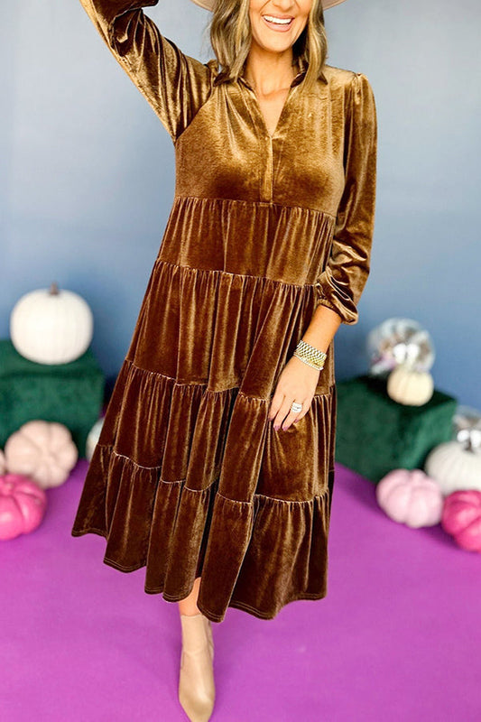 Casual Velvet Long Sleeve Dress