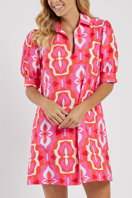 Puff Sleeves Pockets Dress