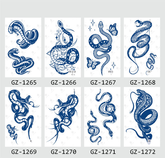 8 Sheets Semi-Permanent Tattoo Half Arm (18*11CM)