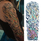 3 Sheets Flower Dragon Wave Japanese Style Full Arm Sleeves