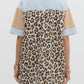 Stripe Leopard Contrast Pocket Dress
