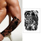 2 Sheets Black Fish Wave Half Arm Semi-Permanent Tattoo