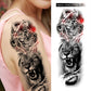4 Sheets Lion Compass Tiger Full Arm Sleeves