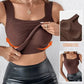 Women's U Neck Thermal Tank Tops with Built-In Bra