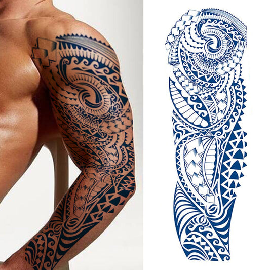 Metalic Tribe Semi Permanent Full Arm Sleeves Tattoo Lasts 15 Days