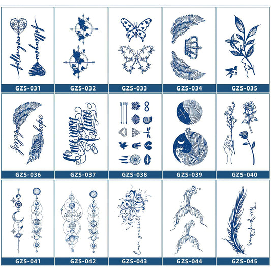 15 Sheets Cool Art Large Semi-Permanent Tattoo Stickers