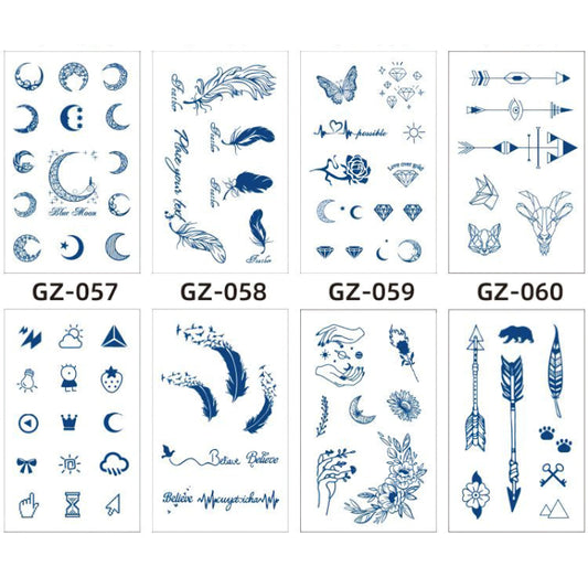 8 Sheets Semi-Permanent Tattoo Half Arm (18*11CM)