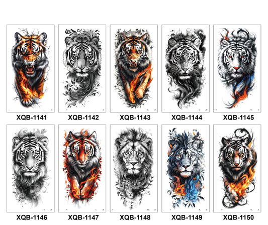 10 Sheets Art Waterproof Half Arm Temporary Tatto