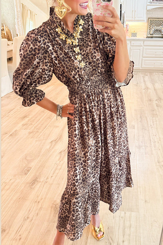 Casual Leopard Maxi Dress