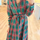 Casual Plaid Belt Dress
