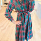 Casual Plaid Belt Dress