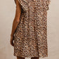 Leopard Ruffle Sleeve Pocket Dress