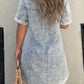 Short Sleeve Casual Denim Shirt Dress