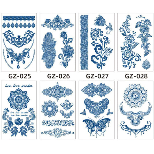 8 Sheets Semi-Permanent Tattoo Half Arm (18*11CM)