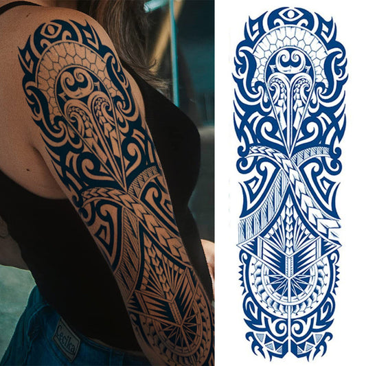 Metalic Tribe Semi Permanent Full Arm Sleeves Tattoo Lasts 15 Days