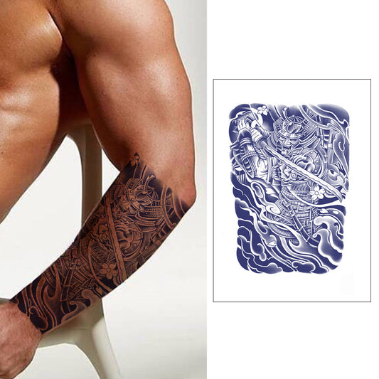 Samurai Fish Half Arm Juice Ink Semi-Permanent Tattoo Lasts 15 days
