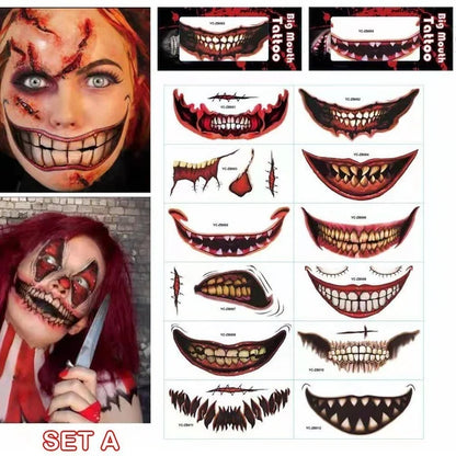 (🎃HALLOWEEN PRE SALE - 49% OFF) Halloween Prank Makeup Temporary Tattoo😈Easy To Remove
