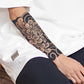 2 Sheets Black Flower Thunder Half Arm Semi-Permanent Tattoo