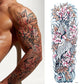 3 Sheets Flower Dragon Wave Japanese Style Full Arm Sleeves
