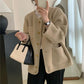 Simple Temperament Metal Button Short Coat for women