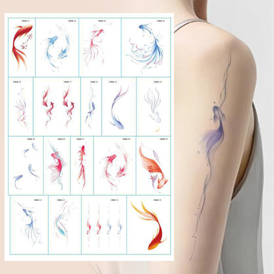 💥💥Fall Tattooing Fucked Disposable Tattooing On Koi Lucky Motif