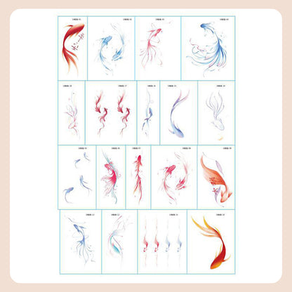 💥💥Fall Tattooing Fucked Disposable Tattooing On Koi Lucky Motif