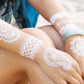Elegant White Lace Tattoo Stickers 3 PCS Set